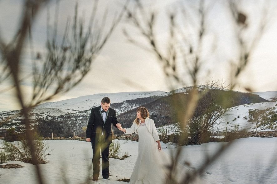 fotos de boda en la nieve